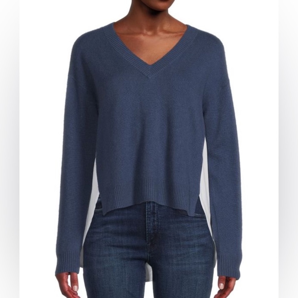 NAADAM Cashmere Mixed Media Pleated Back Sweater